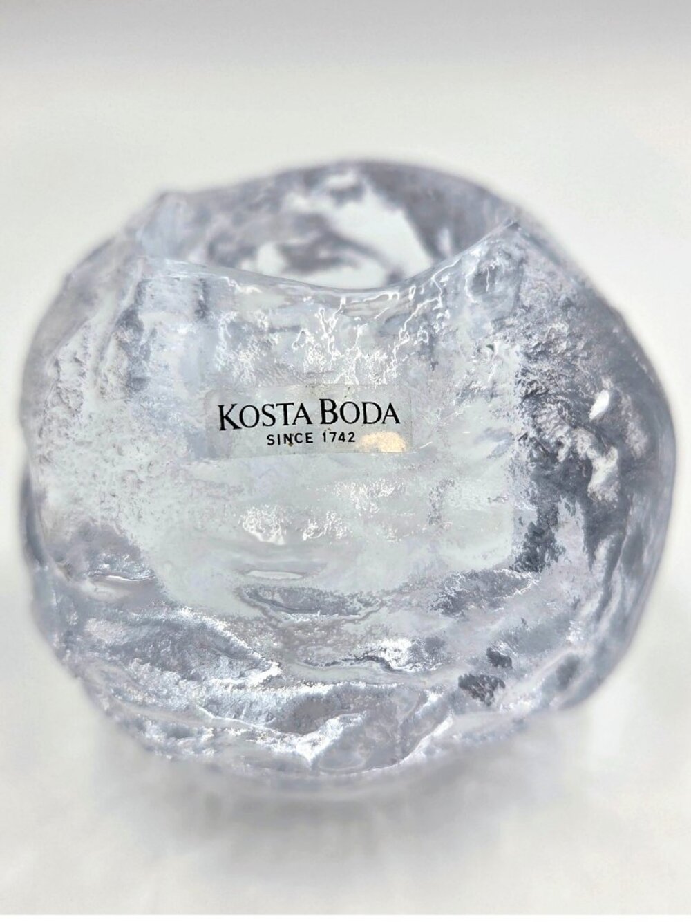 Kosata Boda Crystal Snowball Votive Tealight Candle Holder Clear Sweden Read